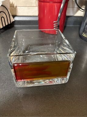 Villa Glass Studio Cube Bowl Vase – Polish Art Glass *HAS CHIP - SEE NOTES*